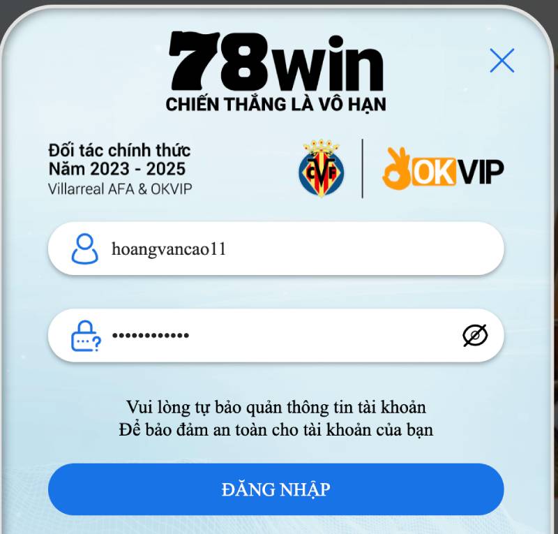 Hướng Dẫn Đăng Nhập 78win Bảo Mật Và An Toàn Nhất 3 dien thong tindang nhap 78win
